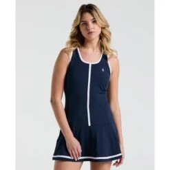 Original Penguin Women's Colour Block Tennis Dress In Black Iris(Womens Colour Block Tennis Dress Blue O1dfe022gg 417)
