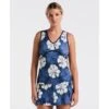Original Penguin Women's Fuji Floral Tennis Tank Top In Black Iris(Womens Fuji Floral Tennis Tank Top Blue O1kff016gg 417) 2 Original Penguin Women's Fuji Floral Tennis Tank Top In Black Iris(Womens Fuji Floral Tennis Tank Top Blue O1kff016gg 417) -Original Penguin Shop O1KFF016 417