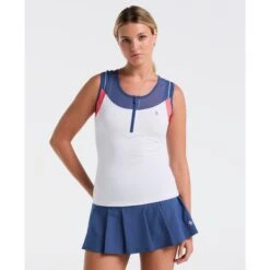 Original Penguin Women's Colourblock Tennis Tank Top In Bright White(Womens Colourblock Tennis Tank Top White O1kff018gg 118)