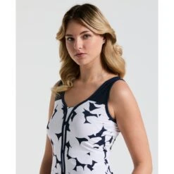 Original Penguin Women's Tennis Riviera Floral Print Tank Top In Black Iris(Womens Tennis Riviera Floral Print Tank Top Blue O1ksf032gg 417) 8 Original Penguin Women's Tennis Riviera Floral Print Tank Top In Black Iris(Womens Tennis Riviera Floral Print Tank Top Blue O1ksf032gg 417) -Original Penguin Shop O1KSF032 417 alt2