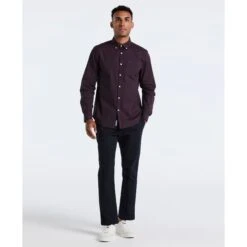 Original Penguin Micro Diamond Print Shirt In Dark Sapphire(Micro Diamond Print Shirt Blue Ocwf2516gp 413) -Original Penguin Shop OCWF2516 413 alt3