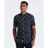 Original Penguin Fan Print Short Sleeve Shirt In Dark Sapphire(Fan Print Short Sleeve Shirt Blue Ocwf2519gp 413)