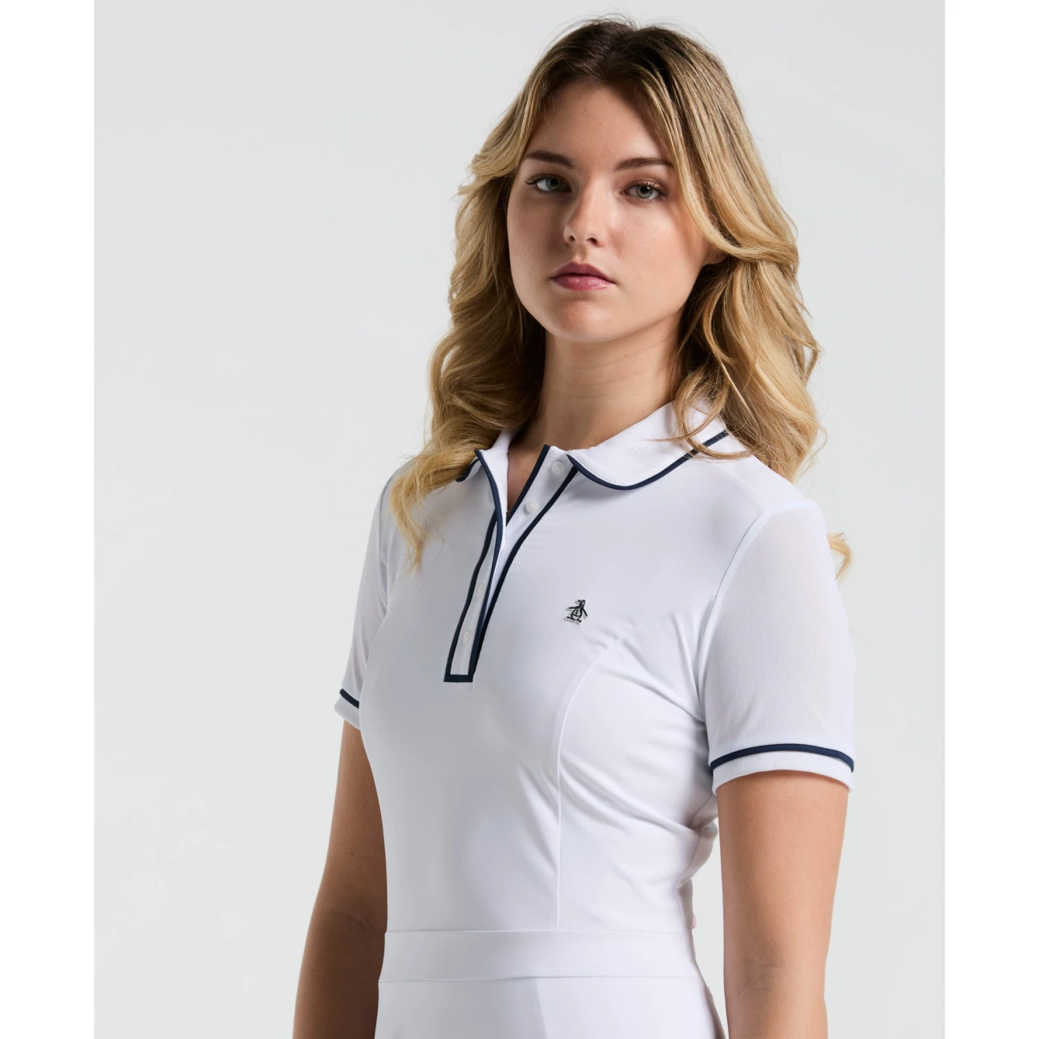 Original Penguin Women's Veronica Short Sleeve Dress In Bright White(Womens Tennis Veronica Mesh Dress White Ogdsc007gg 118) 5 Original Penguin Women's Veronica Short Sleeve Dress In Bright White(Womens Tennis Veronica Mesh Dress White Ogdsc007gg 118) - Image 3