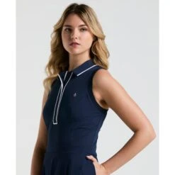 Original Penguin Women's Veronica Sleeveless Dress In Black Iris(Veronica Golf Dress With Shorts Blue Ogdse054gg 417) -Original Penguin Shop OGDSE054 417 alt2