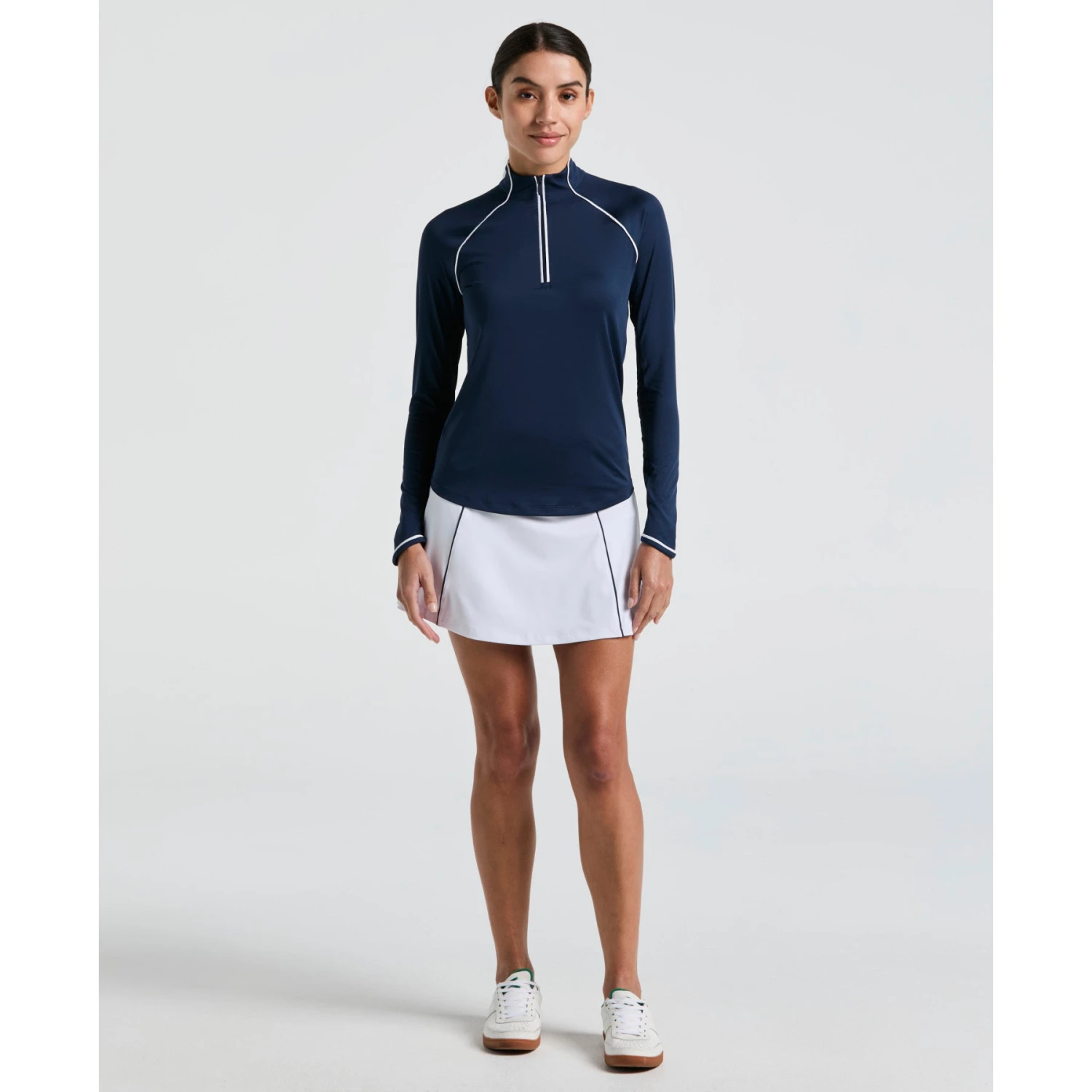 Original Penguin Women's Long Sleeve Top With Sun Protection In Black Iris(Womens Long Sleeve Quarter Zip Tennis Shirt Blue Ogksc098gg 417) 6 Original Penguin Women's Long Sleeve Top With Sun Protection In Black Iris(Womens Long Sleeve Quarter Zip Tennis Shirt Blue Ogksc098gg 417) - Image 4