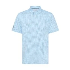 Original Penguin Retro Geo Print Golf Polo Shirt In French Blue(Retro Geo Print Golf Polo Shirt Blue Ogksc0e6gg 478) -Original Penguin Shop OGKSC0E6 478 alt4