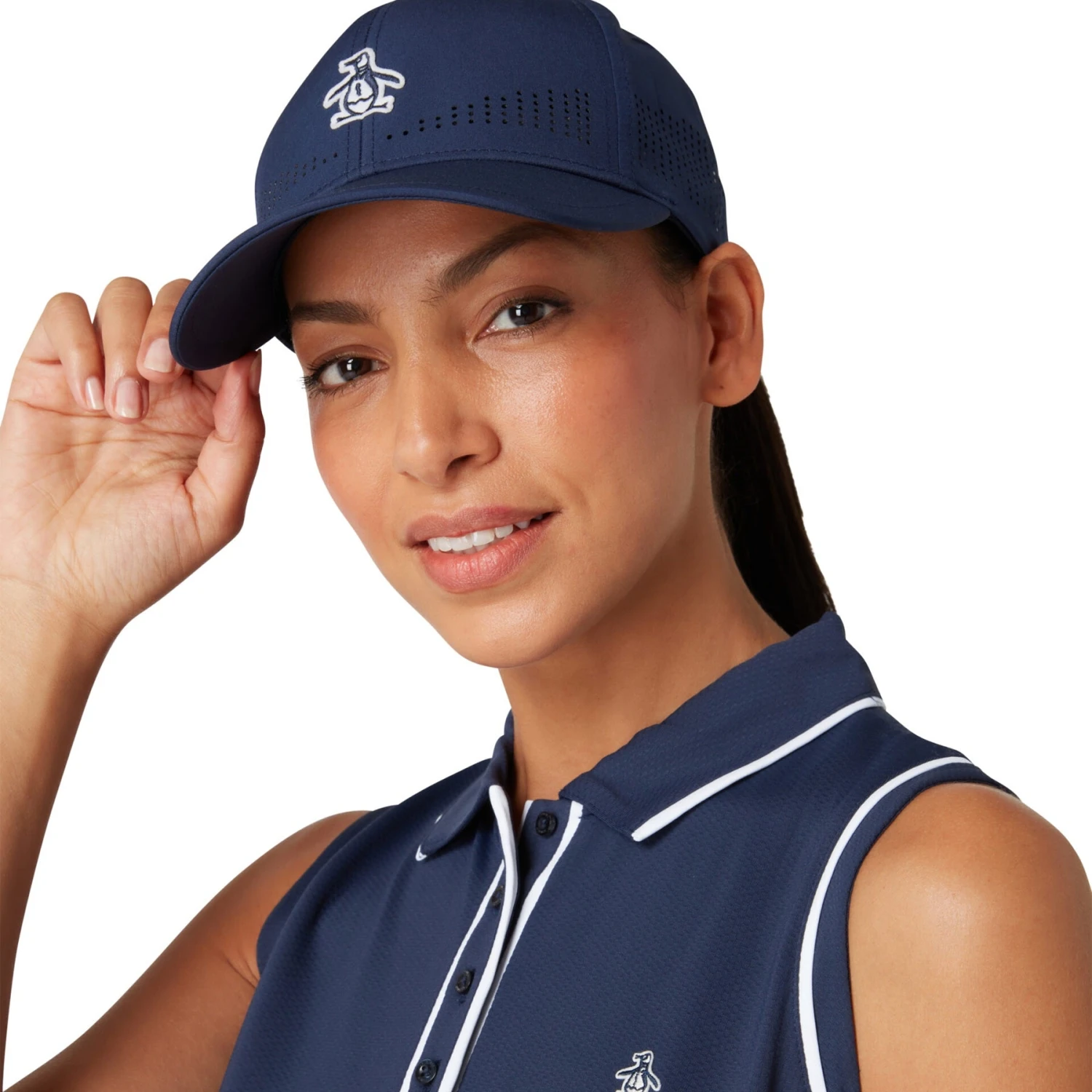 Original Penguin Women's Country Club Perforated Golf Cap In Black Iris(Womens Country Club Perforated Golf Cap Blue Ogasf092gg 417) 4 Original Penguin Women's Country Club Perforated Golf Cap In Black Iris(Womens Country Club Perforated Golf Cap Blue Ogasf092gg 417) - Image 2