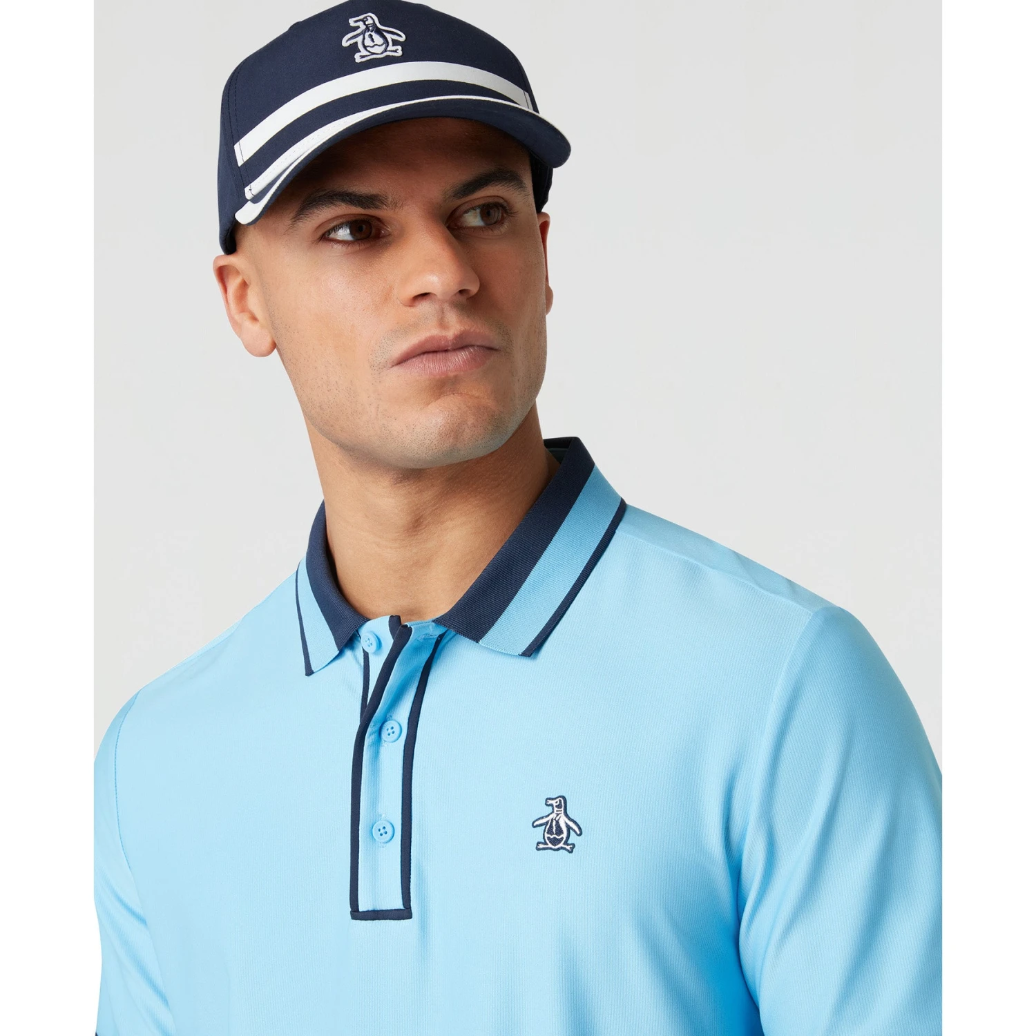 Original Penguin Ribbed Earl Blocked Golf Polo Shirt In Blue Grotto(Ribbed Earl Blocked Golf Polo Shirt Blue Ogksf016gg 457) 5 Original Penguin Ribbed Earl Blocked Golf Polo Shirt In Blue Grotto(Ribbed Earl Blocked Golf Polo Shirt Blue Ogksf016gg 457) - Image 3