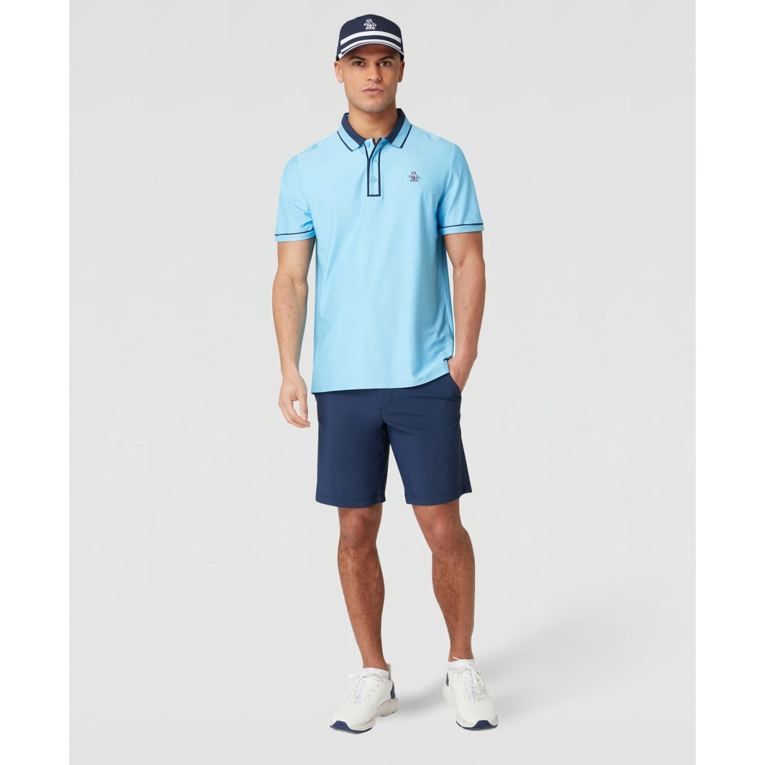 Original Penguin Ribbed Earl Blocked Golf Polo Shirt In Blue Grotto(Ribbed Earl Blocked Golf Polo Shirt Blue Ogksf016gg 457) 6 Original Penguin Ribbed Earl Blocked Golf Polo Shirt In Blue Grotto(Ribbed Earl Blocked Golf Polo Shirt Blue Ogksf016gg 457) - Image 4