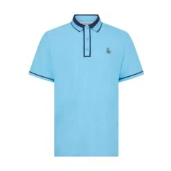 Original Penguin Ribbed Earl Blocked Golf Polo Shirt In Blue Grotto(Ribbed Earl Blocked Golf Polo Shirt Blue Ogksf016gg 457) 11 Original Penguin Ribbed Earl Blocked Golf Polo Shirt In Blue Grotto(Ribbed Earl Blocked Golf Polo Shirt Blue Ogksf016gg 457) -Original Penguin Shop OGKSF016 457 alt4