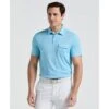 Original Penguin Pete's Fine Line Golf Polo Shirt In Blue Grotto(Petes Fine Line Golf Polo Shirt Blue Ogksf024gg 457)