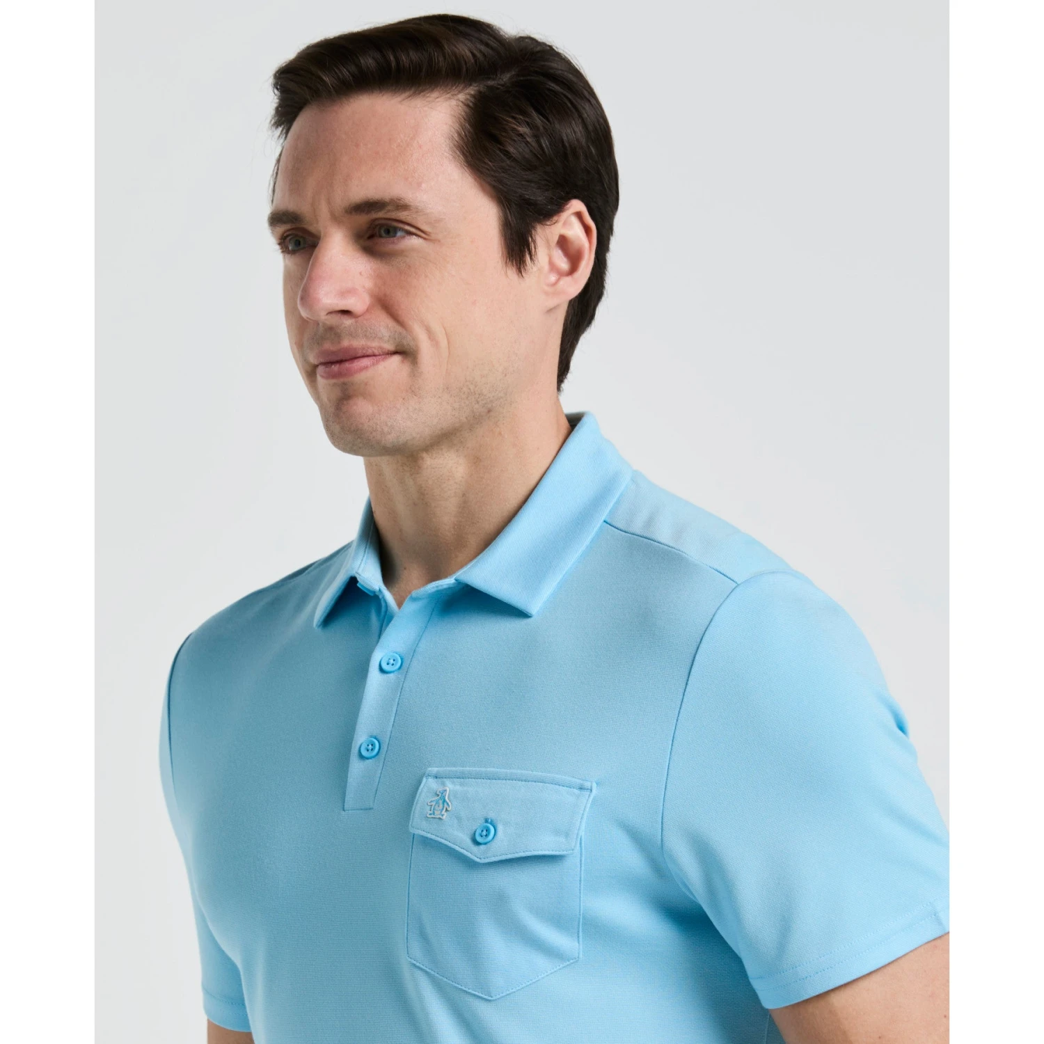 Original Penguin Pete's Fine Line Golf Polo Shirt In Blue Grotto(Petes Fine Line Golf Polo Shirt Blue Ogksf024gg 457) 5 Original Penguin Pete's Fine Line Golf Polo Shirt In Blue Grotto(Petes Fine Line Golf Polo Shirt Blue Ogksf024gg 457) - Image 3