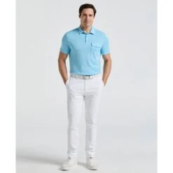Original Penguin Pete's Fine Line Golf Polo Shirt In Blue Grotto(Petes Fine Line Golf Polo Shirt Blue Ogksf024gg 457) 9 Original Penguin Pete's Fine Line Golf Polo Shirt In Blue Grotto(Petes Fine Line Golf Polo Shirt Blue Ogksf024gg 457) -Original Penguin Shop OGKSF024 457 alt3