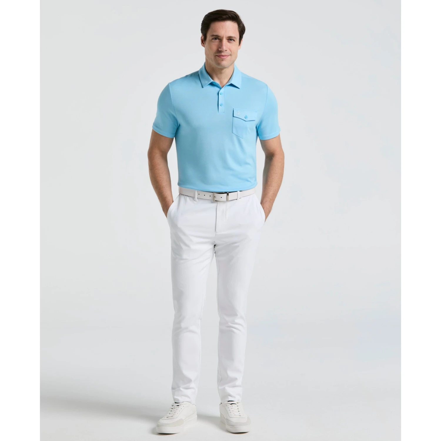 Original Penguin Pete's Fine Line Golf Polo Shirt In Blue Grotto(Petes Fine Line Golf Polo Shirt Blue Ogksf024gg 457) 6 Original Penguin Pete's Fine Line Golf Polo Shirt In Blue Grotto(Petes Fine Line Golf Polo Shirt Blue Ogksf024gg 457) - Image 4