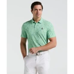 Original Penguin All Over Micro Abstract Printed Golf Polo Shirt In Sprucestone(All Over Micro Abstract Printed Golf Polo Shirt Green Ogksf025gg 338)