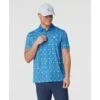 Original Penguin All Over Cocktail Windowpane Printed Golf Polo Shirt In French Blue(All Over Cocktail Windowpane Printed Golf Polo Shirt Blue Ogksf026gg 478) -Original Penguin Shop OGKSF026 478