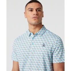 Original Penguin Layered Umbrella Print Golf Polo Shirt In Blue Grotto(Layered Umbrella Print Golf Polo Shirt Blue Ogksf029gg 457) 9 Original Penguin Layered Umbrella Print Golf Polo Shirt In Blue Grotto(Layered Umbrella Print Golf Polo Shirt Blue Ogksf029gg 457) -Original Penguin Shop OGKSF029 457 alt2