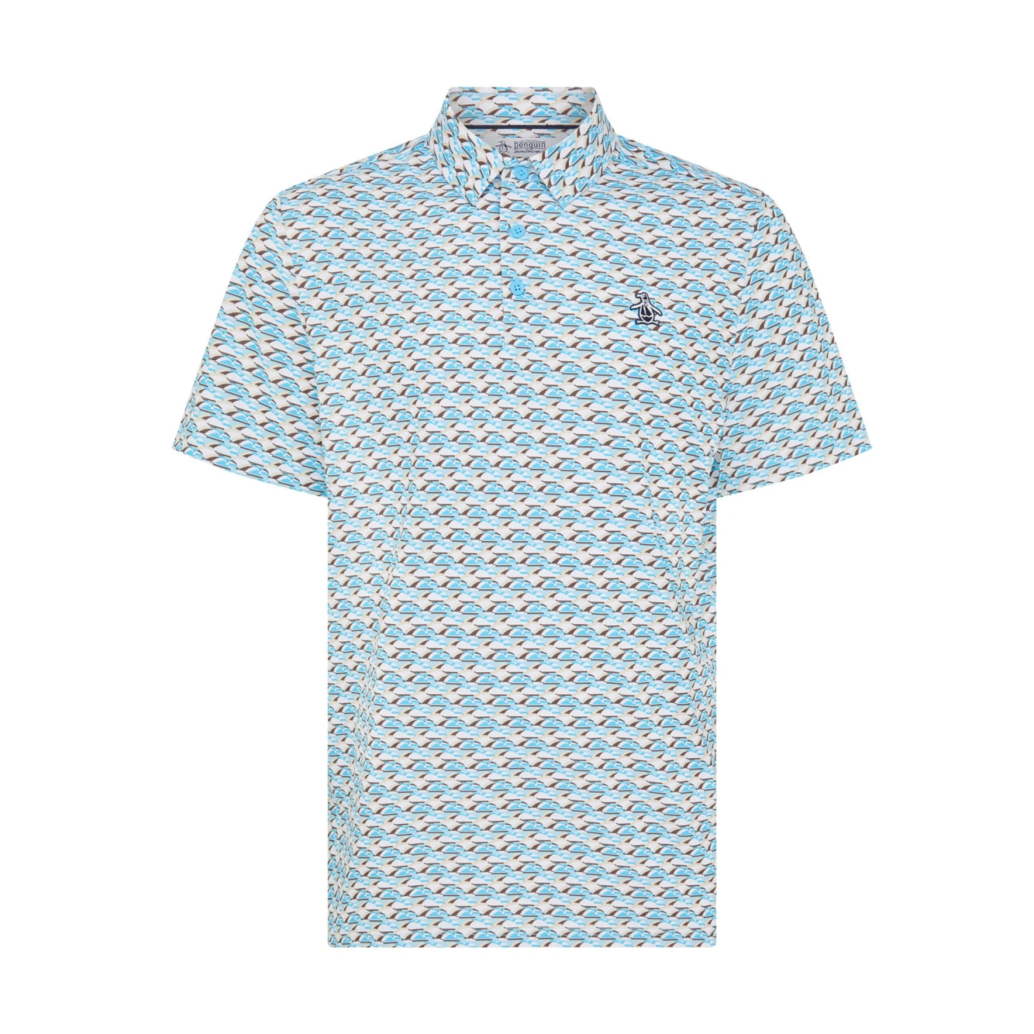 Original Penguin Layered Umbrella Print Golf Polo Shirt In Blue Grotto(Layered Umbrella Print Golf Polo Shirt Blue Ogksf029gg 457) 7 Original Penguin Layered Umbrella Print Golf Polo Shirt In Blue Grotto(Layered Umbrella Print Golf Polo Shirt Blue Ogksf029gg 457) - Image 5