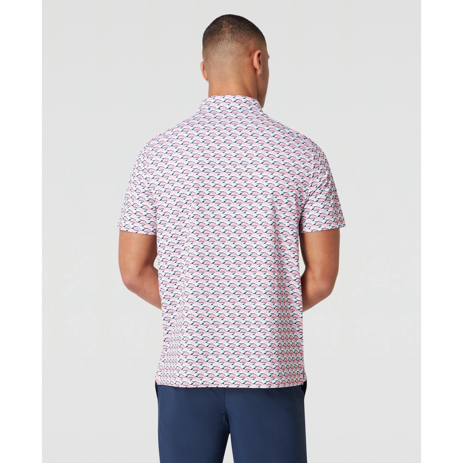 Original Penguin Layered Umbrella Print Golf Polo Shirt In Murex Shell(Layered Umbrella Print Golf Polo Shirt Pink Ogksf029gg 680) 4 Original Penguin Layered Umbrella Print Golf Polo Shirt In Murex Shell(Layered Umbrella Print Golf Polo Shirt Pink Ogksf029gg 680) - Image 2