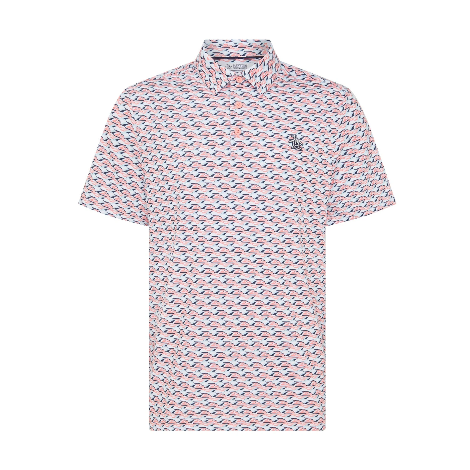 Original Penguin Layered Umbrella Print Golf Polo Shirt In Murex Shell(Layered Umbrella Print Golf Polo Shirt Pink Ogksf029gg 680) 7 Original Penguin Layered Umbrella Print Golf Polo Shirt In Murex Shell(Layered Umbrella Print Golf Polo Shirt Pink Ogksf029gg 680) - Image 5