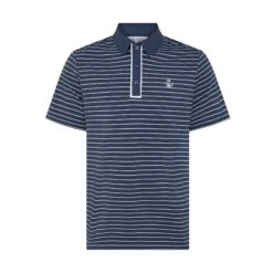 Original Penguin The Heritage Stripe Golf Polo Shirt In Black Iris(The Heritage Stripe Golf Polo Shirt Blue Ogksf043gg 417) -Original Penguin Shop OGKSF043 417 alt4