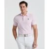 Original Penguin The Heritage Stripe Golf Polo Shirt In Charm Pink(The Heritage Stripe Golf Polo Shirt Pink Ogksf043gg 689)