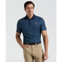 Original Penguin Pete's Tee Time Golf Polo In Black Iris(Petes Tee Time Golf Polo Shirt Blue Ogksf045gg 417)