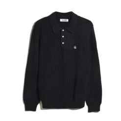 Original Penguin Zigzag Stitch Long Sleeve Sweater Polo In Dark Sapphire(Zigzag Stitch Long Sleeve Sweater Polo Blue Opgf2502gp 413) -Original Penguin Shop OPGF2502 413 alt4