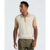 Original Penguin Colourblock Sweater Polo In Birch(Colourblock Sweater Polo Beige Opgf2503gp 252) -Original Penguin Shop OPGF2503 252