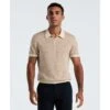 Original Penguin Geometric Jacquard 1/4 Zip Sweater Polo In Birch(Geometric Jacquard 1 4 Zip Sweater Polo Beige Opgf2509gp 252) -Original Penguin Shop OPGF2509 252