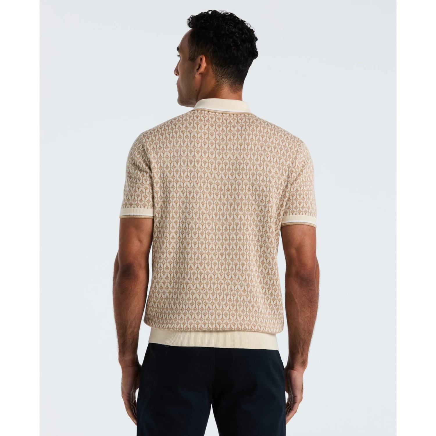 Original Penguin Geometric Jacquard 1/4 Zip Sweater Polo In Birch(Geometric Jacquard 1 4 Zip Sweater Polo Beige Opgf2509gp 252) 4 Original Penguin Geometric Jacquard 1/4 Zip Sweater Polo In Birch(Geometric Jacquard 1 4 Zip Sweater Polo Beige Opgf2509gp 252) - Image 2