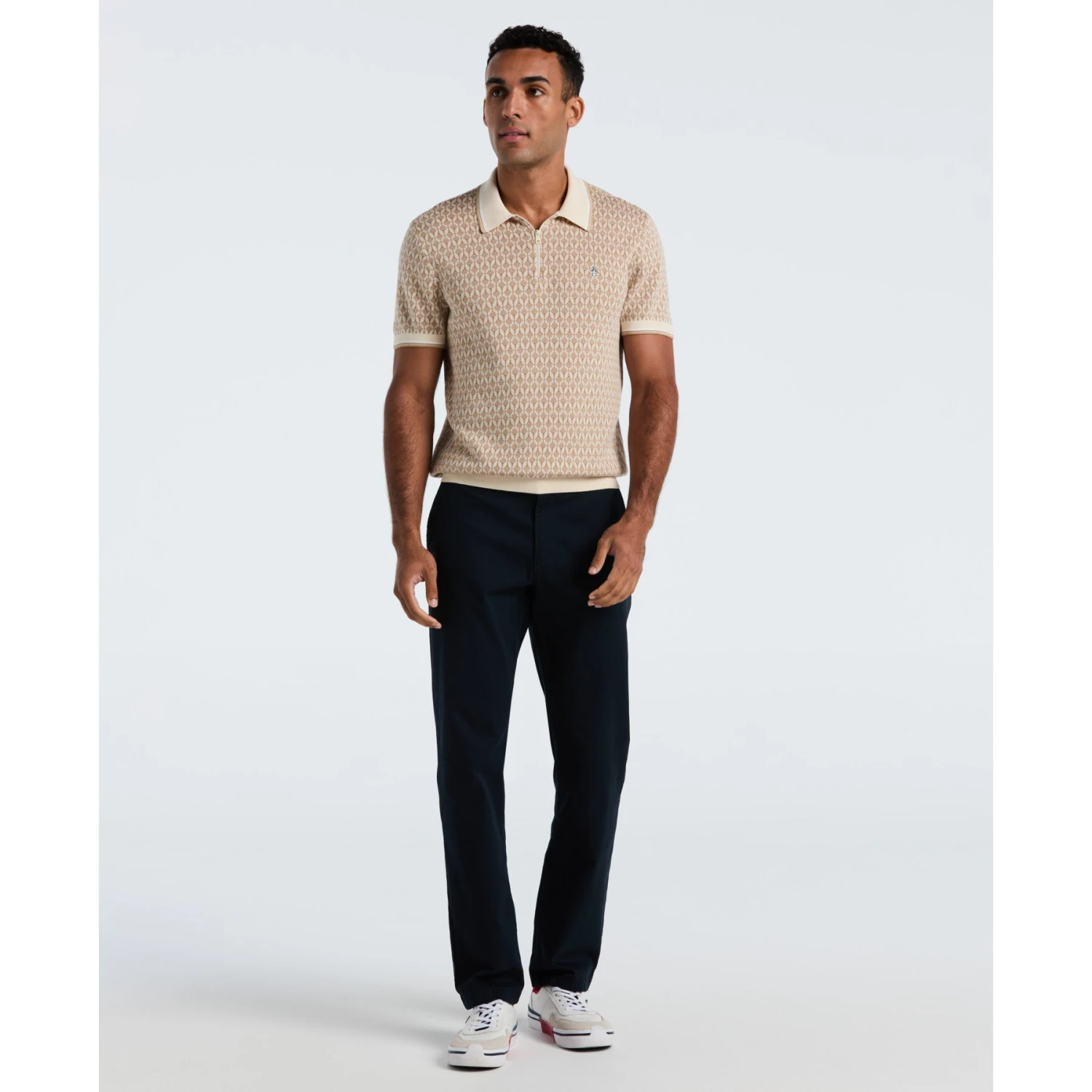 Original Penguin Geometric Jacquard 1/4 Zip Sweater Polo In Birch(Geometric Jacquard 1 4 Zip Sweater Polo Beige Opgf2509gp 252) 6 Original Penguin Geometric Jacquard 1/4 Zip Sweater Polo In Birch(Geometric Jacquard 1 4 Zip Sweater Polo Beige Opgf2509gp 252) - Image 4