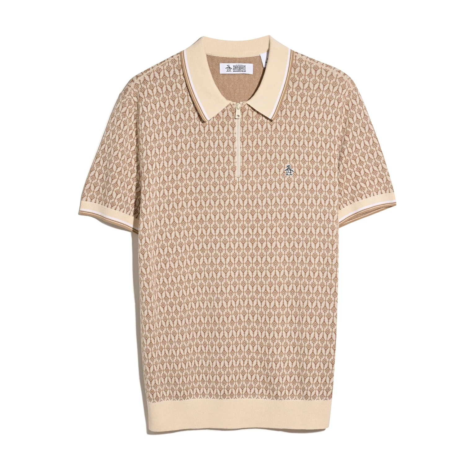 Original Penguin Geometric Jacquard 1/4 Zip Sweater Polo In Birch(Geometric Jacquard 1 4 Zip Sweater Polo Beige Opgf2509gp 252) 7 Original Penguin Geometric Jacquard 1/4 Zip Sweater Polo In Birch(Geometric Jacquard 1 4 Zip Sweater Polo Beige Opgf2509gp 252) - Image 5