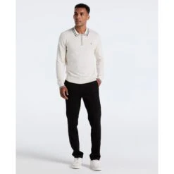 Original Penguin Tipped Quarter Zip Long Sleeve Sweater Polo In Birch Heather(Tipped Quarter Zip Long Sleeve Sweater Polo Beige Opgf2510gp 110) 10 Original Penguin Tipped Quarter Zip Long Sleeve Sweater Polo In Birch Heather(Tipped Quarter Zip Long Sleeve Sweater Polo Beige Opgf2510gp 110) -Original Penguin Shop OPGF2510 110 alt3