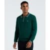 Original Penguin Tipped Quarter Zip Long Sleeve Sweater Polo In Botanical Green Heather(Tipped Quarter Zip Long Sleeve Sweater Polo Green Opgf2510gp 394)