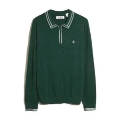 Original Penguin Tipped Quarter Zip Long Sleeve Sweater Polo In Botanical Green Heather(Tipped Quarter Zip Long Sleeve Sweater Polo Green Opgf2510gp 394) 11 Original Penguin Tipped Quarter Zip Long Sleeve Sweater Polo In Botanical Green Heather(Tipped Quarter Zip Long Sleeve Sweater Polo Green Opgf2510gp 394) -Original Penguin Shop OPGF2510 394 alt4