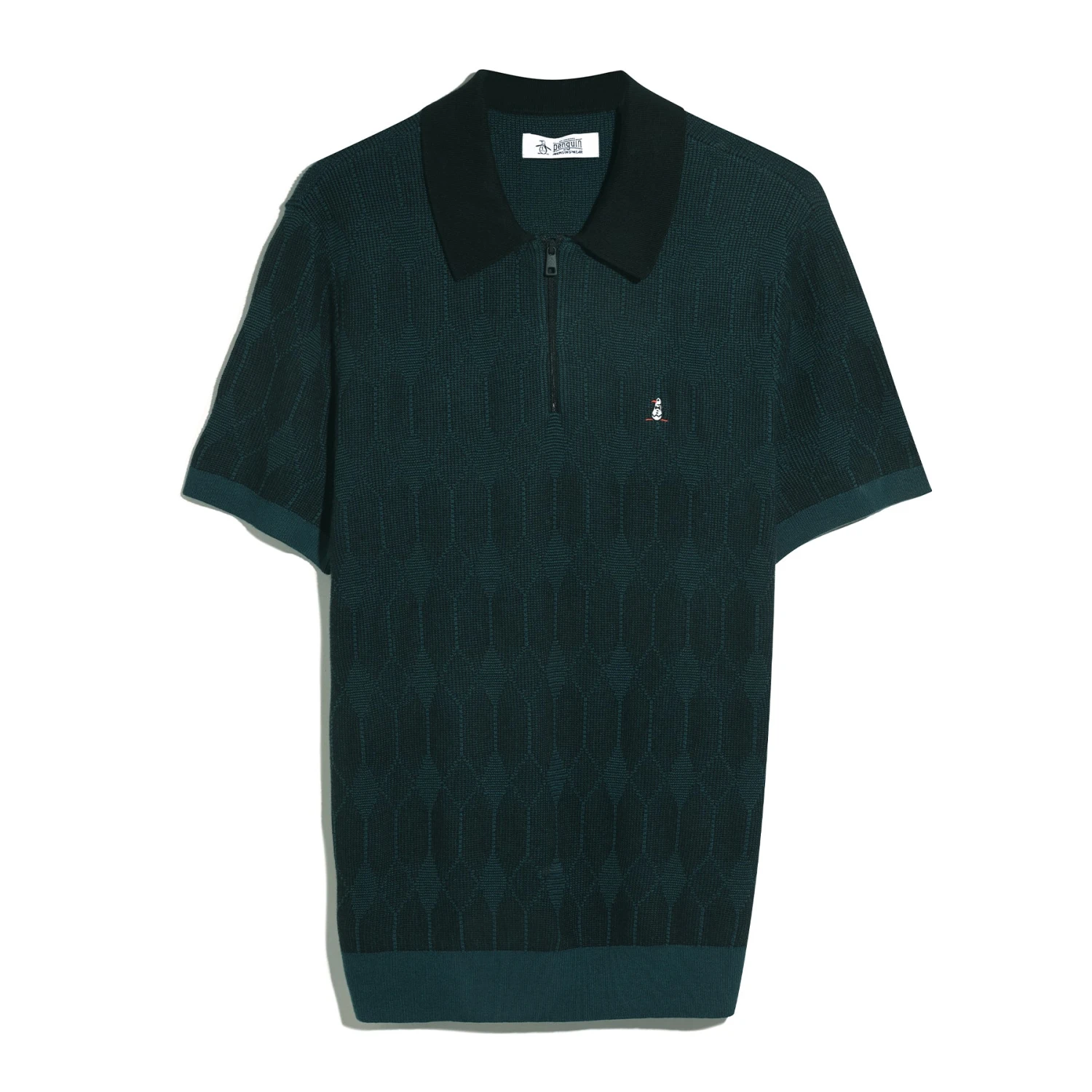 Original Penguin Icons Jacquard Quarter Zip Sweater Polo In Reflecting Pond(Icons Jacquard Quarter Zip Sweater Polo Blue Opgf2513gp 470) 7 Original Penguin Icons Jacquard Quarter Zip Sweater Polo In Reflecting Pond(Icons Jacquard Quarter Zip Sweater Polo Blue Opgf2513gp 470) - Image 5