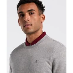 Original Penguin Sticker Pete Sweatshirt In Rain Heather(Sticker Pete Sweatshirt Grey Opkb0404gp 080) -Original Penguin Shop OPKB0404 080 alt2