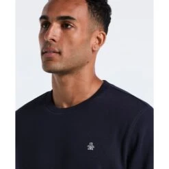 Original Penguin Sticker Pete Sweatshirt In Dark Sapphire(Sticker Pete Sweatshirt Blue Opkb0404gp 413) -Original Penguin Shop OPKB0404 413 alt2