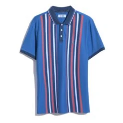 Original Penguin Organic Cotton Bowling Stripe Polo In Star Sapphire(Organic Cotton Bowling Stripe Polo Multi Colored Opkf2404gp 974) -Original Penguin Shop OPKF2404 974
