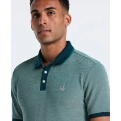 Original Penguin Tricolour Pique Polo Shirt In Reflecting Pond(Tricolour Pique Polo Shirt Blue Opkf2501gp 470) -Original Penguin Shop OPKF2501 470 alt2