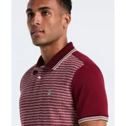 Original Penguin Mini Jacquard Polo Shirt In Cabernet(Mini Jacquard Polo Shirt Red Opkf2503gp 605) -Original Penguin Shop OPKF2503 605 alt2