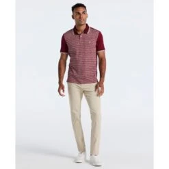 Original Penguin Mini Jacquard Polo Shirt In Cabernet(Mini Jacquard Polo Shirt Red Opkf2503gp 605) -Original Penguin Shop OPKF2503 605 alt3