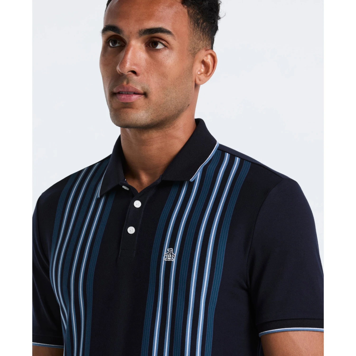 Original Penguin Interlock Vertical Stripe Polo Shirt In Dark Sapphire(Interlock Vertical Stripe Polo Shirt Blue Opkf2508gp 413) 5 Original Penguin Interlock Vertical Stripe Polo Shirt In Dark Sapphire(Interlock Vertical Stripe Polo Shirt Blue Opkf2508gp 413) - Image 3