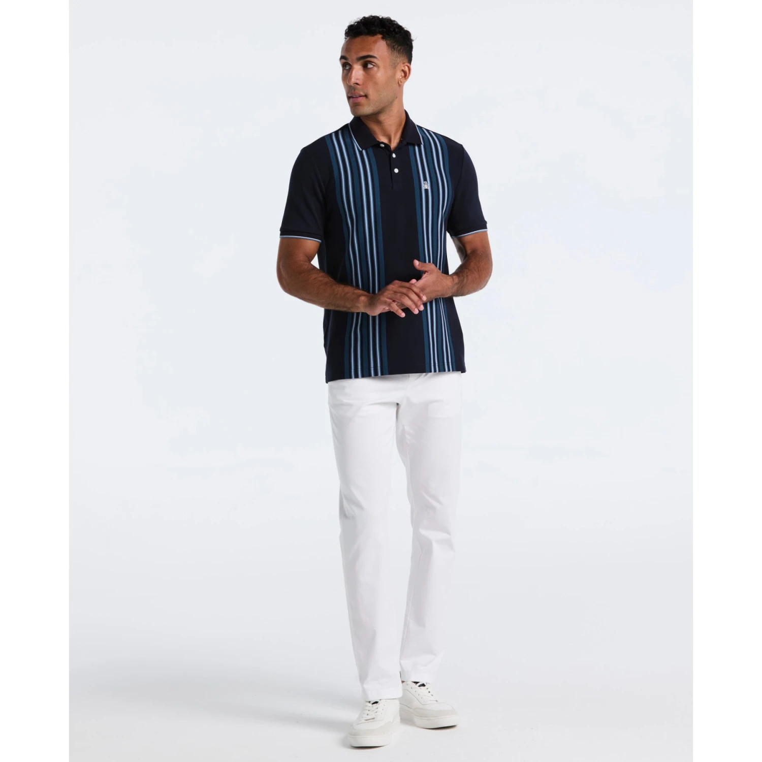 Original Penguin Interlock Vertical Stripe Polo Shirt In Dark Sapphire(Interlock Vertical Stripe Polo Shirt Blue Opkf2508gp 413) 6 Original Penguin Interlock Vertical Stripe Polo Shirt In Dark Sapphire(Interlock Vertical Stripe Polo Shirt Blue Opkf2508gp 413) - Image 4