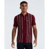 Original Penguin Interlock Vertical Stripe Polo Shirt In Cabernet(Interlock Vertical Stripe Polo Shirt Red Opkf2508gp 605) 1 Original Penguin Interlock Vertical Stripe Polo Shirt In Cabernet(Interlock Vertical Stripe Polo Shirt Red Opkf2508gp 605) -Original Penguin Shop OPKF2508 605