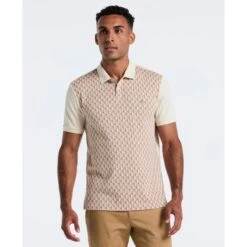 Original Penguin Martini Print Polo Shirt In Birch(Martini Print Polo Shirt Beige Opkf2512gp 252)
