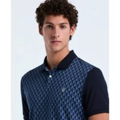 Original Penguin Martini Print Polo Shirt In Dark Sapphire(Martini Print Polo Shirt Blue Opkf2512gp 413) 8 Original Penguin Martini Print Polo Shirt In Dark Sapphire(Martini Print Polo Shirt Blue Opkf2512gp 413) -Original Penguin Shop OPKF2512 413 alt2