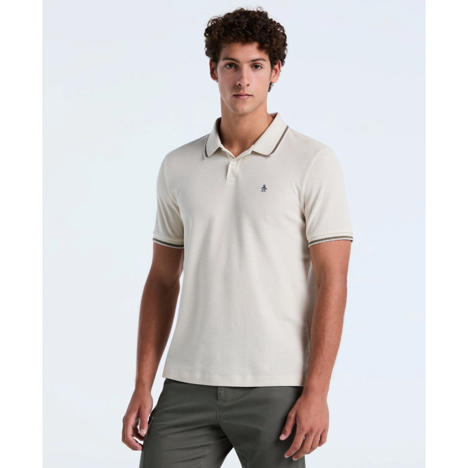 Original Penguin Honeycomb Tipped Polo Shirt In Birch(Honeycomb Tipped Polo Shirt Beige Opkf2513gp 252) 3 Original Penguin Honeycomb Tipped Polo Shirt In Birch(Honeycomb Tipped Polo Shirt Beige Opkf2513gp 252)