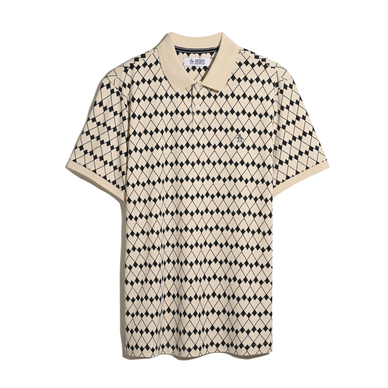 Original Penguin Flags Print Polo Shirt In Birch(Flags Print Polo Shirt Beige Opkf2520gp 252) 7 Original Penguin Flags Print Polo Shirt In Birch(Flags Print Polo Shirt Beige Opkf2520gp 252) - Image 5